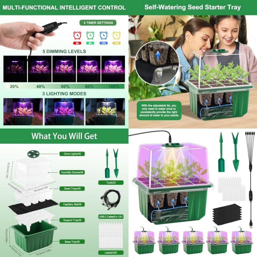 Humidity Dome Kit - Baki Semai Benih dengan Lampu, 6