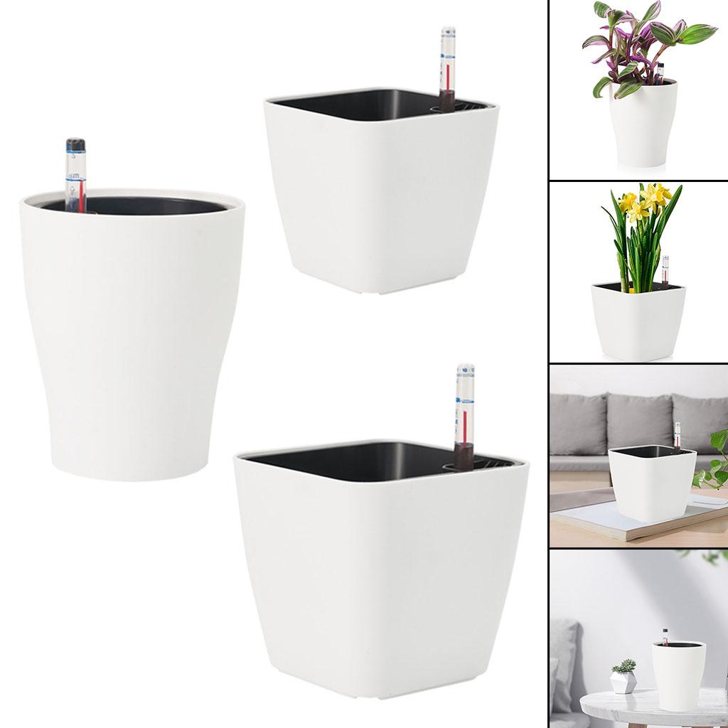 Self Watering Insert - Pot Bunga Plastik Putih Penyiraman Otomatis