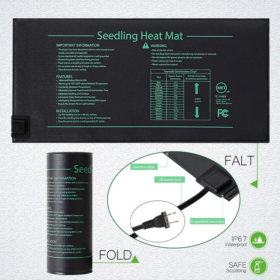 4 ukuran 220V EU Plug benih al - Heat Mat Seedling ulasan dan harga