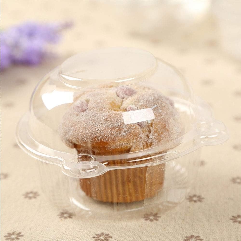 Tempat Cupcake Individual, 50  - Plastic Dome Clear ulasan dan harga