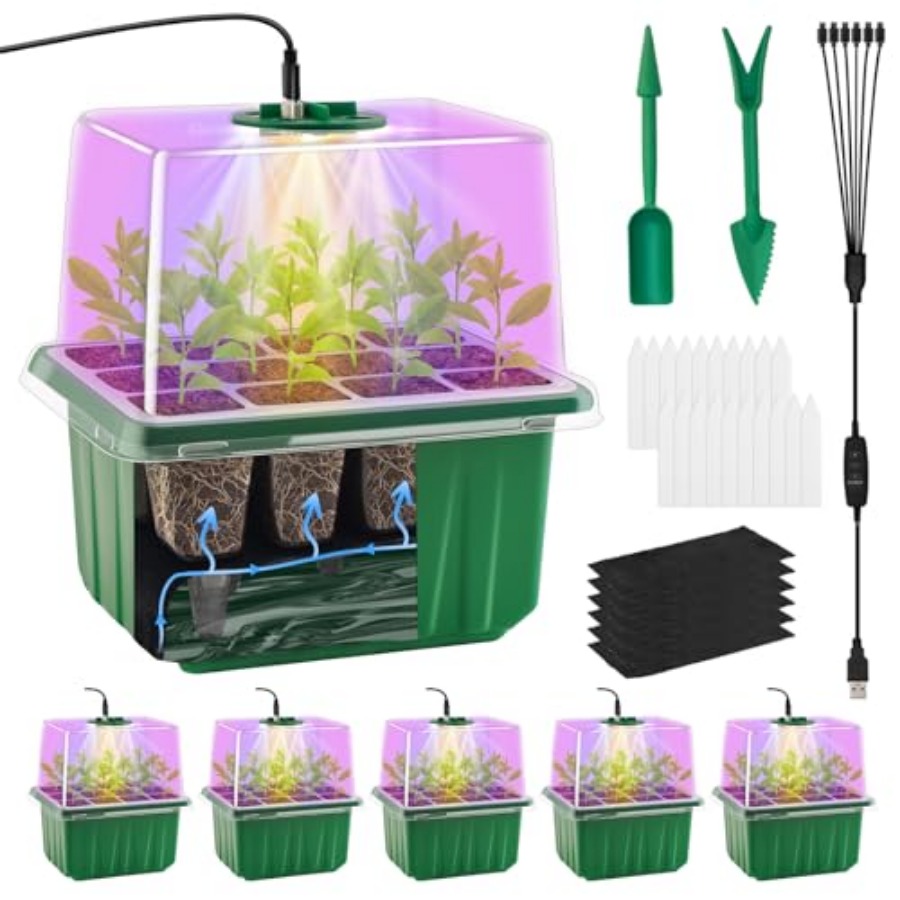 Baki Semai Benih dengan Lampu, - Humidity Dome Kit ulasan dan harga